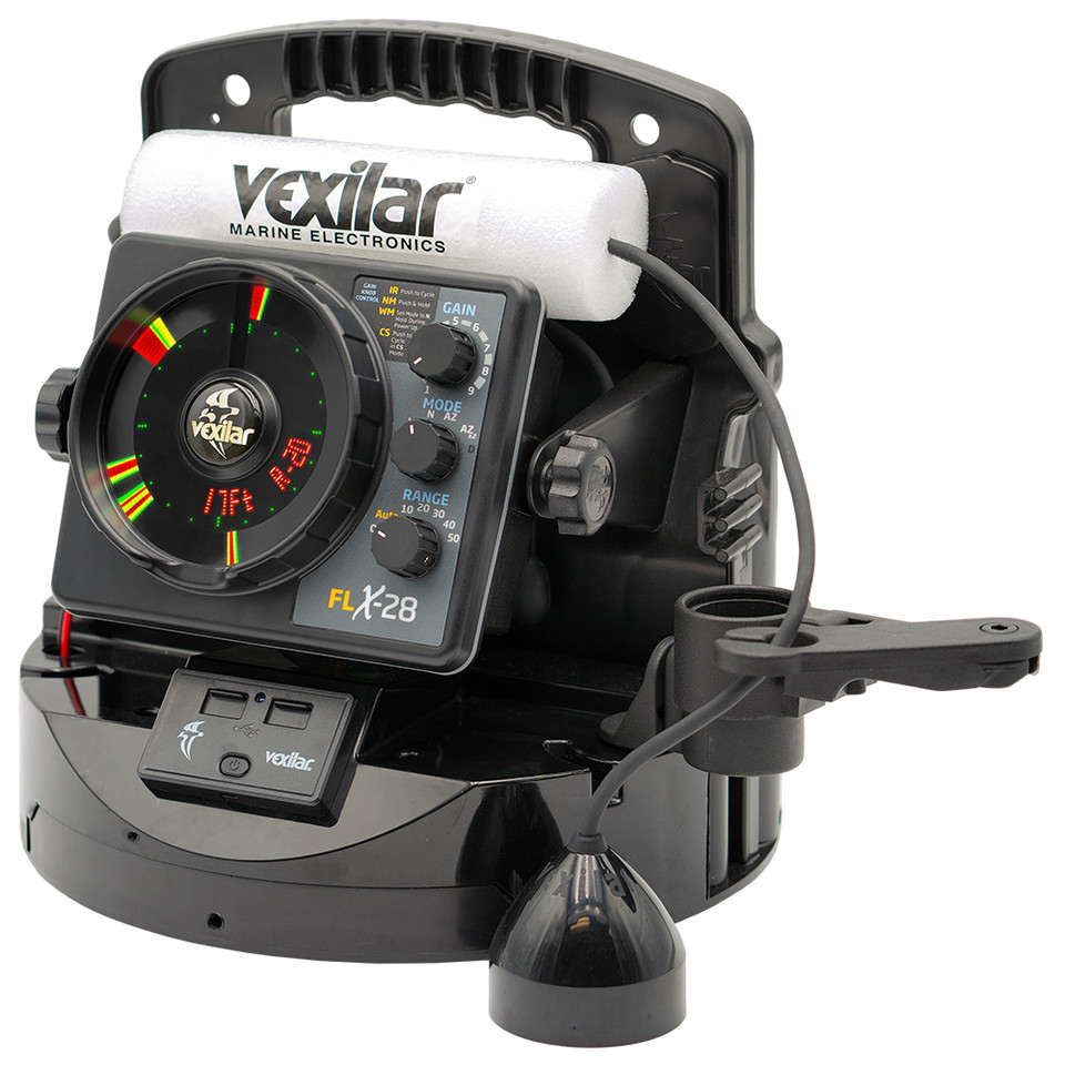 Vexilar FLX-28 Pro Pack Elite Fishing System w/Pro View Ice-Ducer & Vexilar Lithium Battery