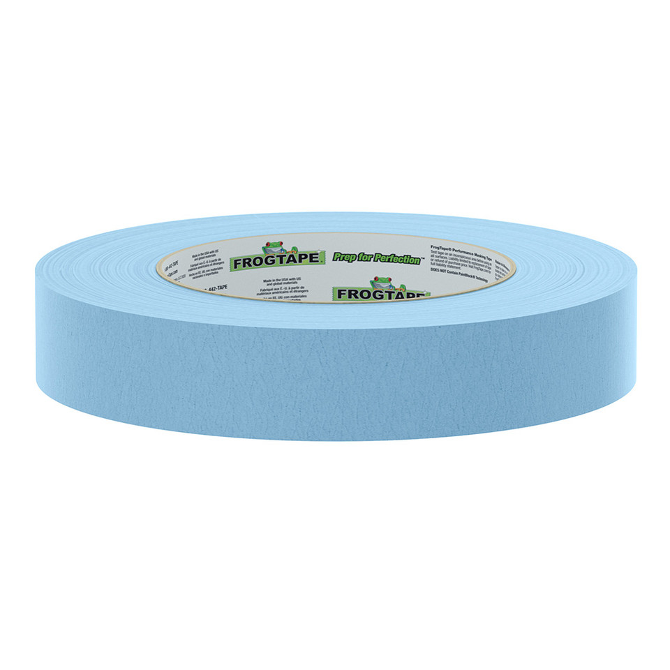 FrogTape CP 250 Medium-High Adhesion Masking Tape - 24MM x 55M x 12-Pack - Light Blue - Rated f/250F