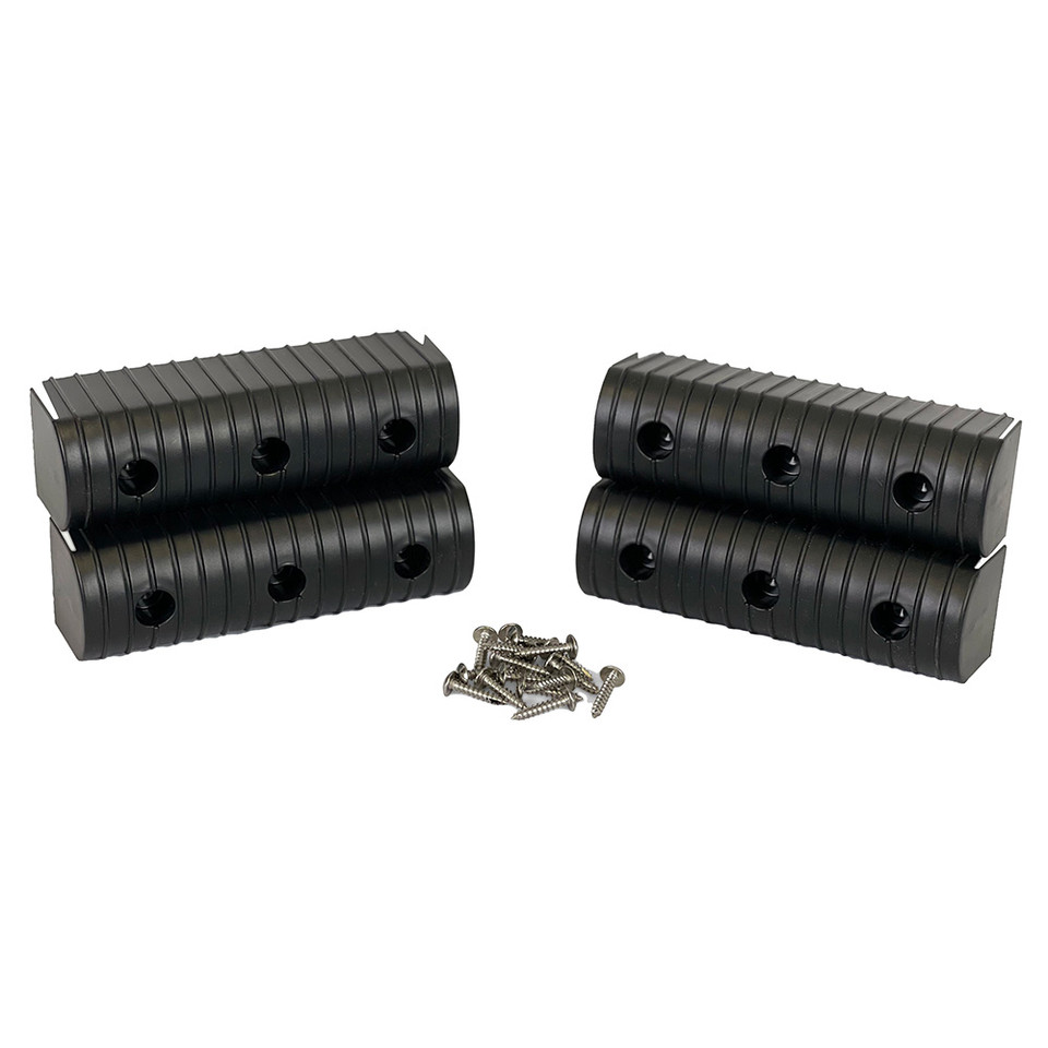 Caliber BunkWrap End Cap 2x6" Black Accessory Kit w/Stainless Steel Hardware *4-Pack