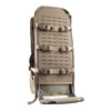 Eberlestock Mainframe Hunting Platform in Dry Earth with MOLLE webbing and adjustable ladder harness.