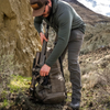 FreeFall 3000 backpack packed for a day hike, showing rifle strapped in for use.