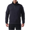 Front view of 5.11 Job Shirt ¼ Zip 2.0 in fire navy showing quarter-zip pullover design and chest pocket. | Fire Navy