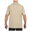 Back view of 5.11 SS Helios Polo showing professional tactical styling and regular fit. | Silver Tan