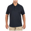 5.11 Helios Short Sleeve Polo front view performance polo shirt. | Dark Navy