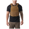 5.11 TacTec® Plate Carrier front view in kangaroo tactical ballistic carrier with laser-cut MOLLE platform. 