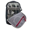 Vertx Urban Ghost Sling 10L VTX5304 gray mesh zip pouch close-up with red zipper pull and USB cable stored inside
