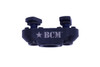 BCM GUNFIGHTER MCMR-SM QD Sling Mount black front-facing view showing BCM star logo, dual hex mounting bolts extended, and knurled QD swivel socket openings at base