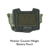 Agilite Ops-Core Maritime FAST SF Super High Cut Helmet Cover Gen 4 Modular Counterweight Battery Pouch ranger green standalone front view showing Velcro ID panel and Agilite logo on rigid polymer frame