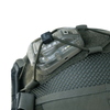 Agilite Ops-Core Maritime FAST SF Super High Cut Helmet Cover Gen 4 Ranger Green close-up of helmet top showing strobe light secured under bungee retention cord with loop cord locks on solid Velcro panel