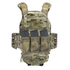 Agilite Battleshell 8019MTC1SZ Multicam mounted on fully loaded plate carrier with magazines showing high angled position keeping mag draws unobstructed