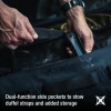 Vertx RLT 50L Duffel Bag VTX-VTX5096 Ranger Green hands accessing dual-function side pocket with duffel straps stowed
