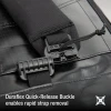 Vertx RLT 50L Duffel Bag VTX-VTX5096 black Duraflex Quick-Release Buckle close-up on shoulder strap hardware
