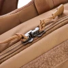 Vertx Siege 15L Sling Pack VTX5306 coyote brown close-up of dual zipper pulls on main compartment showing cord pull detail and MOLLE webbing along zipper edge