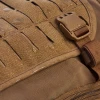 Vertx Siege 15L Sling Pack VTX5306 coyote brown close-up of front MOLLE webbing panel showing laser-cut rows and strap buckle attachment point at top