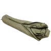 Snugpak Special Forces Complete System [SKU] olive inner sleeping bag unzipped and open at head showing mummy profile and internal zipper construction