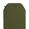 Snugpak Basecamp Ops Self Inflating Midi Mat olive close-up of upper half showing Snugpak logo, honeycomb embossed top surface texture, and black blow and lock valve at top left corner