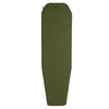 Snugpak Basecamp Ops Self Inflating Maxi Mat olive full mat laid flat showing full-length tapered mummy shape with angled shoulder cut, honeycomb embossed top surface, and black valve visible at top left corner
