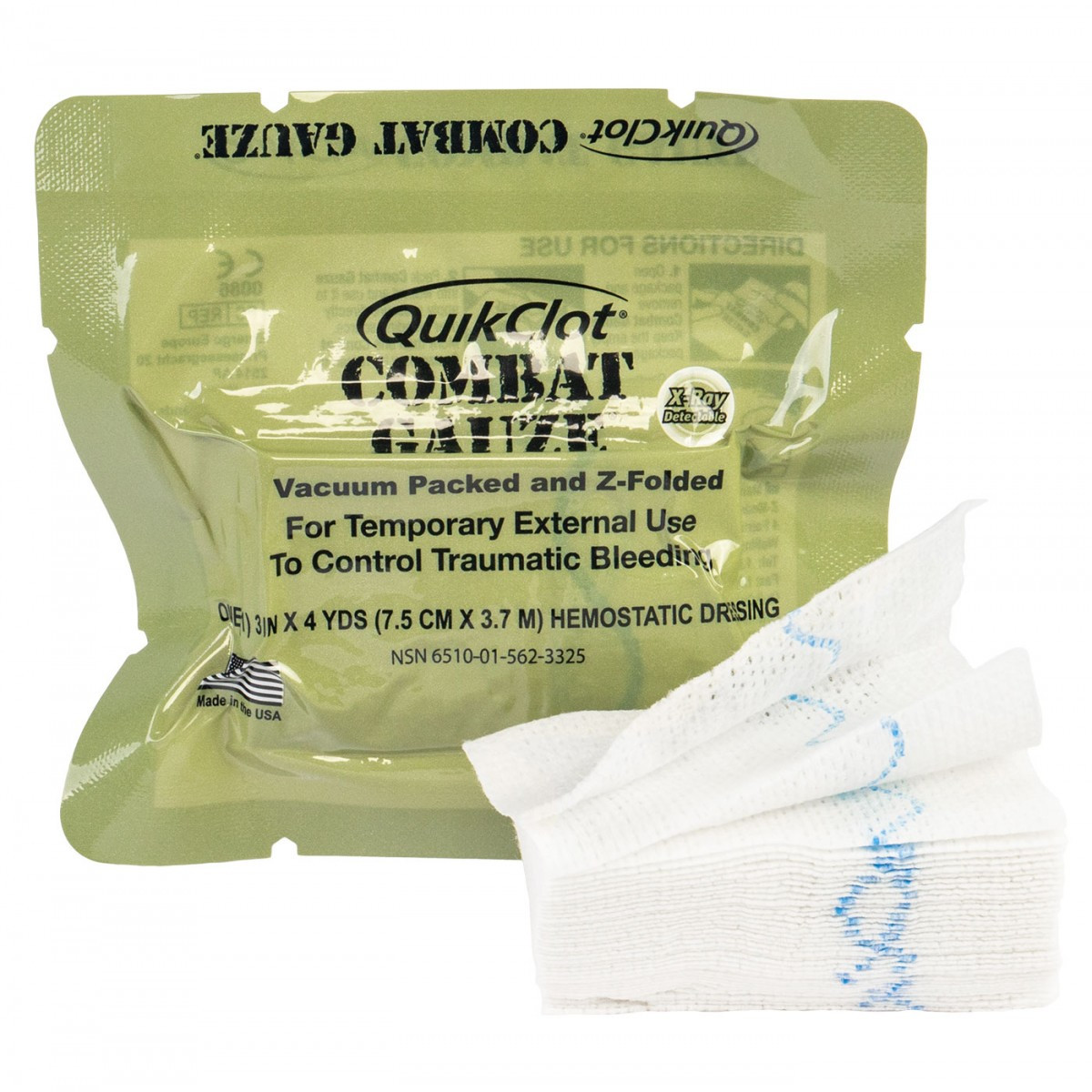 QuikClot Hemostatic Z-Fold Combat Gauze