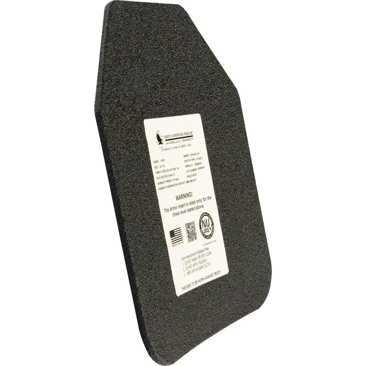 North American Rescue NIJ Level III+ Steel Plate Armor (10X12)
