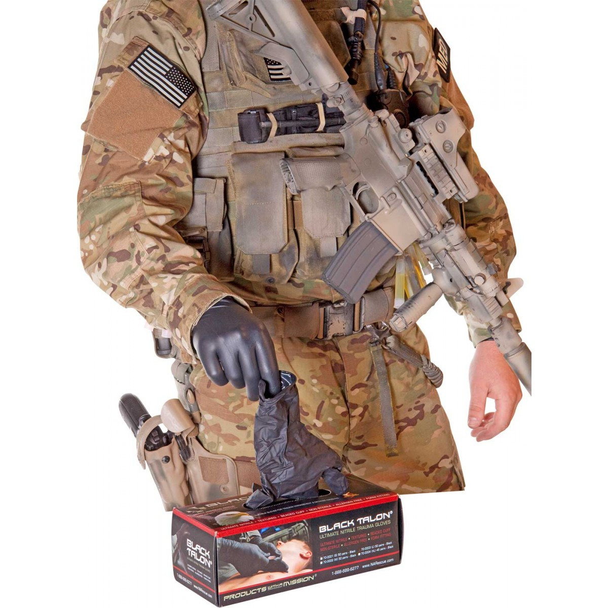North American Rescue Black Talon Nitrile Gloves