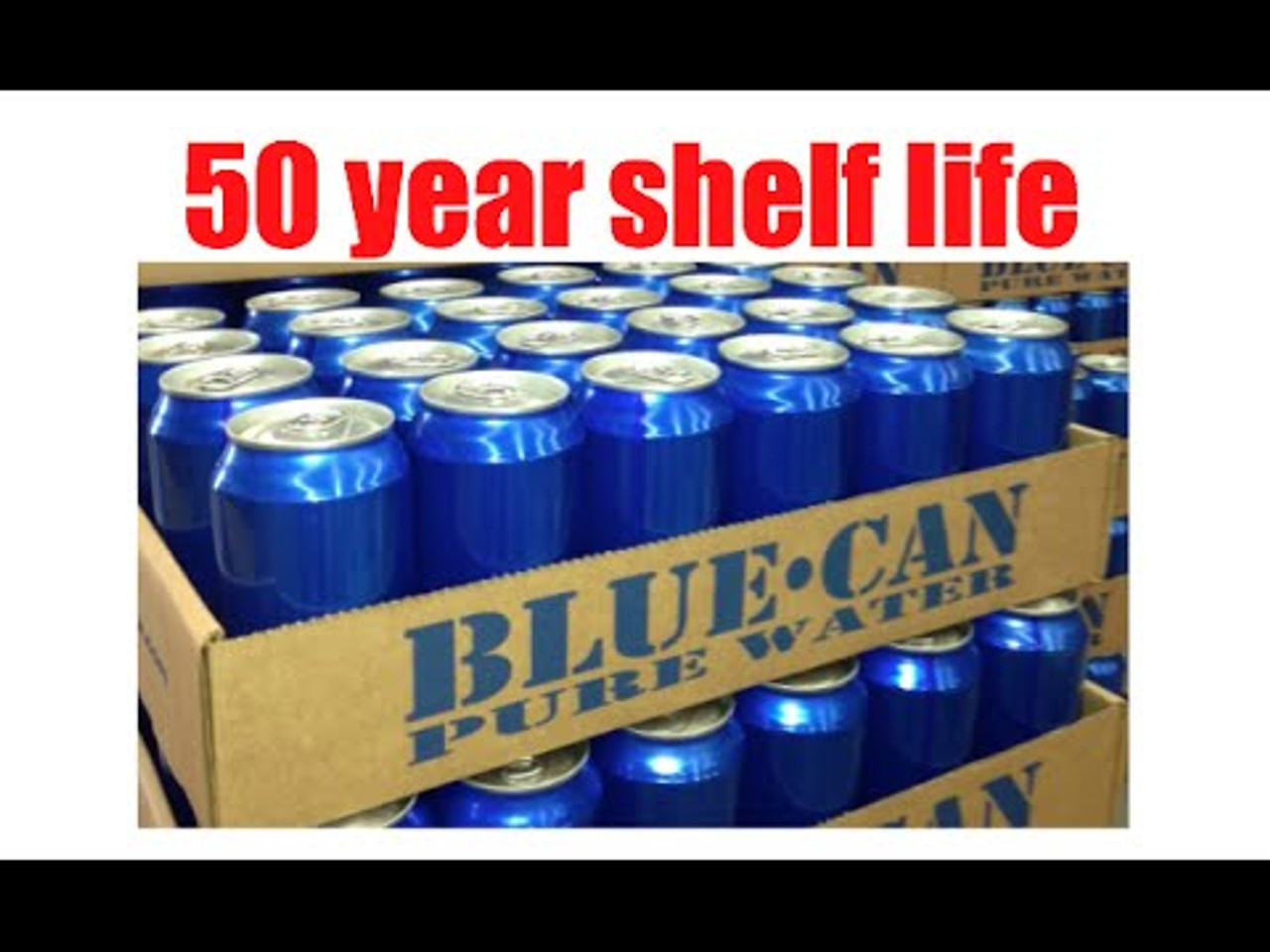 Big Blue Can Water  50-Year Shelf Life Purified Water Case