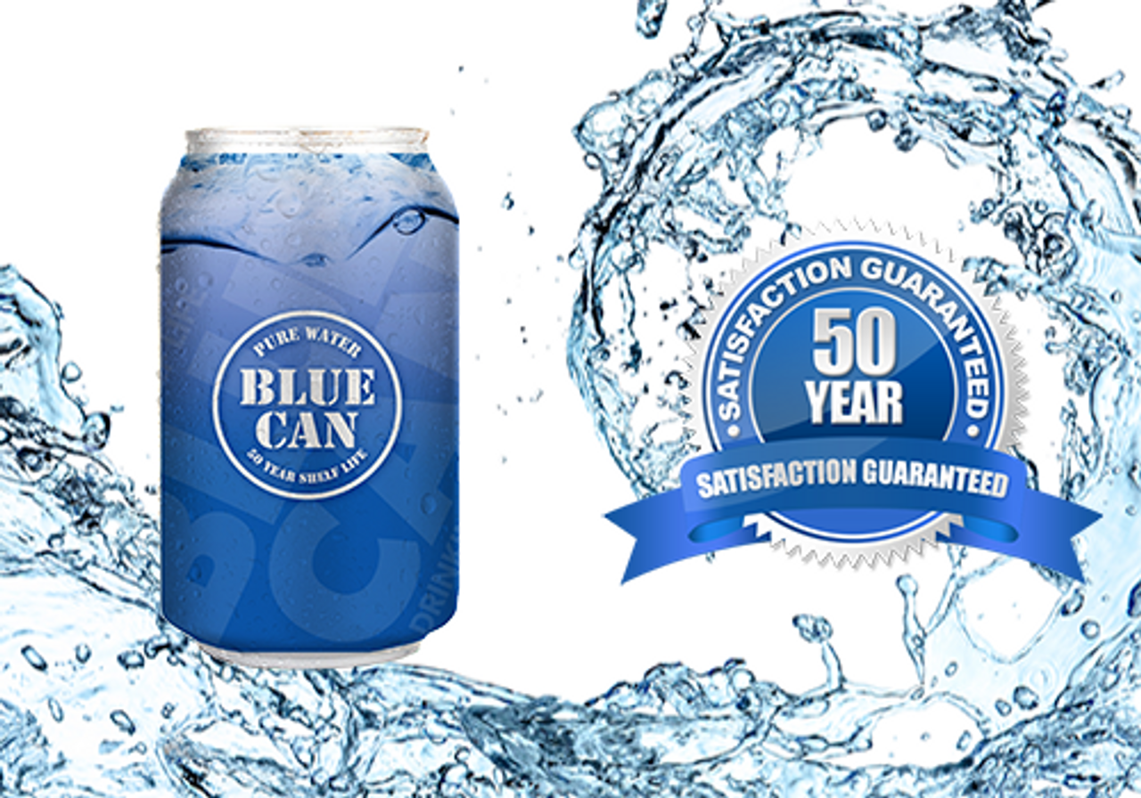 50 Year Shelf Life Canned Water-Blue Can Pure Water