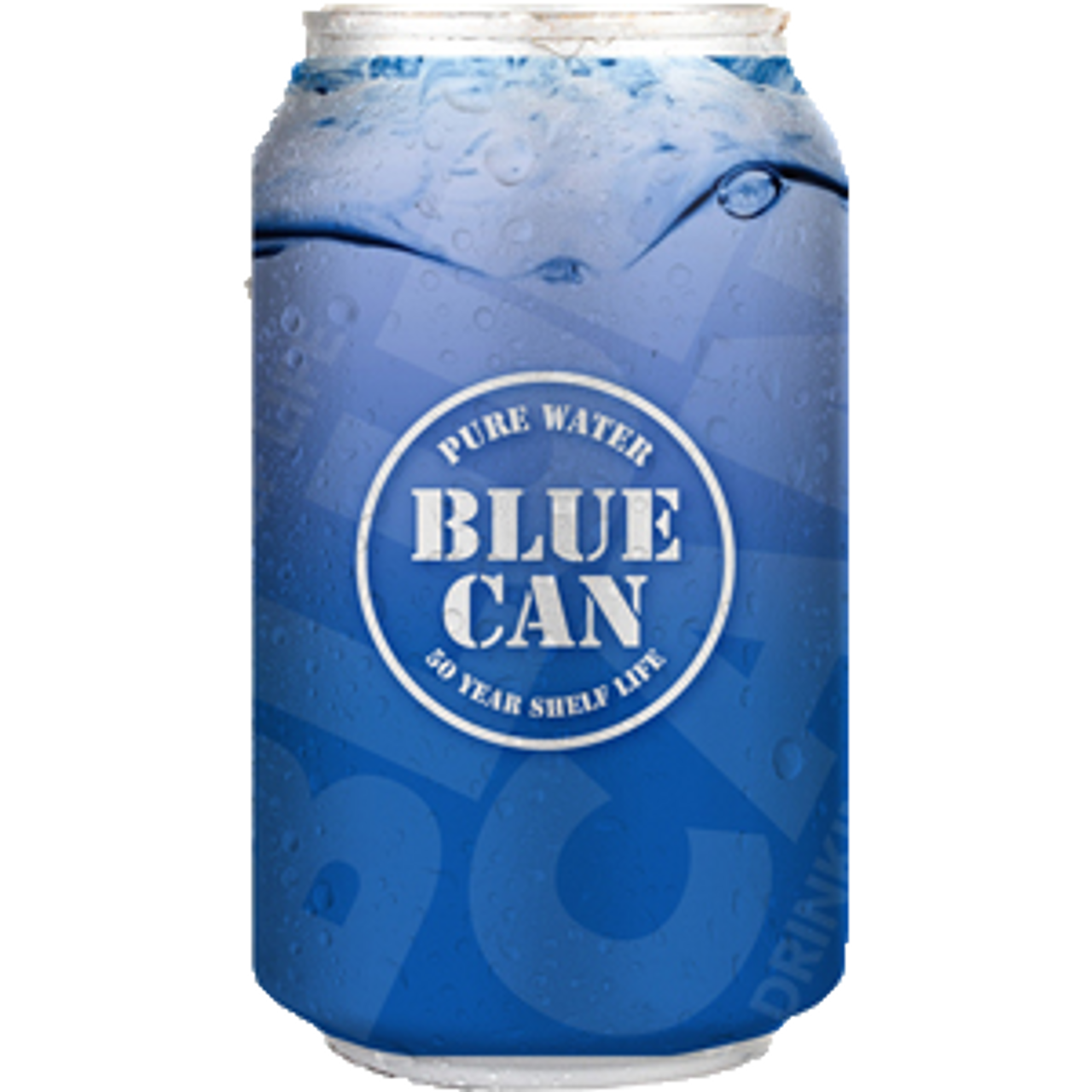 Blue Can Water  Blue Can has a shelf life of 50 years. It's ideal