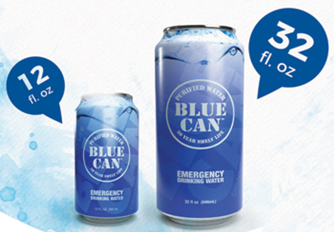 Blue Can Long Term Emergency Drinking Water - 50 Year Shelf Life