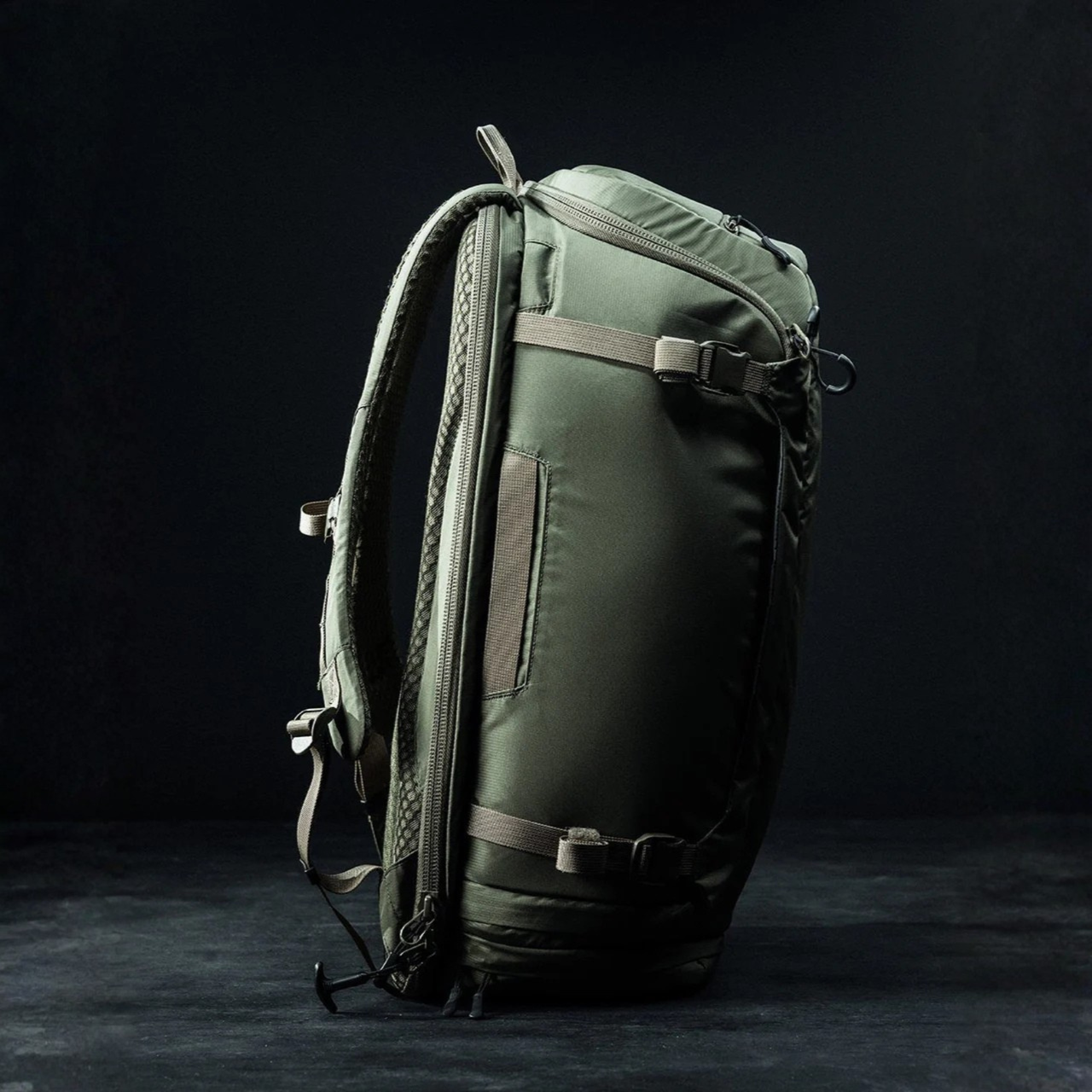 canvas leather backpack purse | 50 L | Daily Use Adidas by Stella McCartney Color:Cactus Gray Buckle Closure very convenient