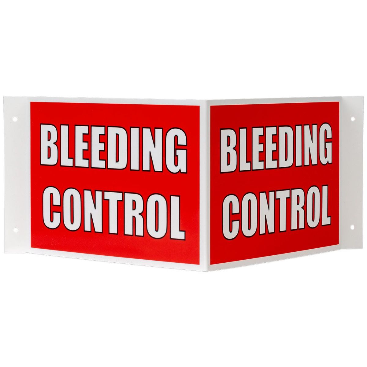 3-Way Bleeding Control Sign - High Visibility Red ZZ-1117