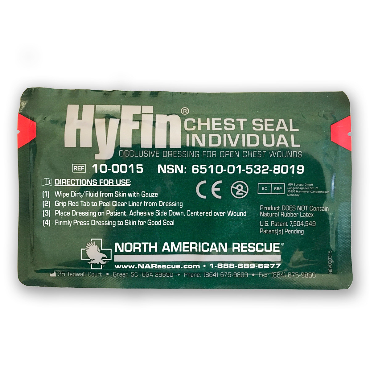 North American Rescue HyFin Individual Occlusive Chest Seal
