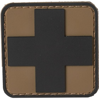 North American Rescue PVC Rubber Medic Cross Patches | Coyote Brown