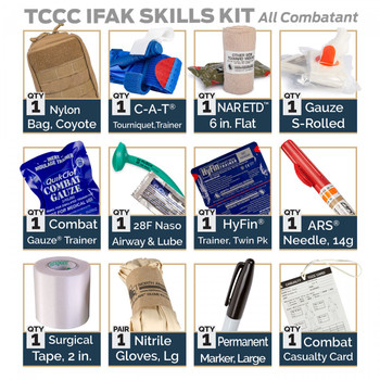 North American Rescue TCCC IFAK Skill Set Kit – All Combatant Contents