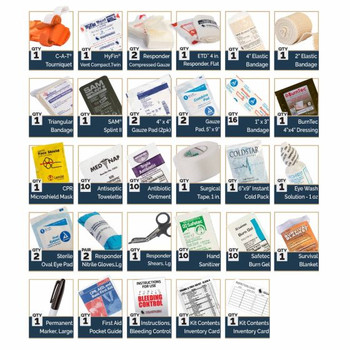 Trauma and First Aid Workplace Kit With Compressed Gauze Contents