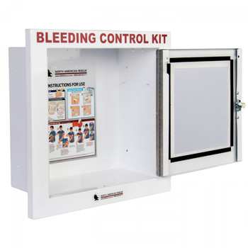 North American Rescue Public Access Bleeding Control  Metal Semi-Recessed Wall Case