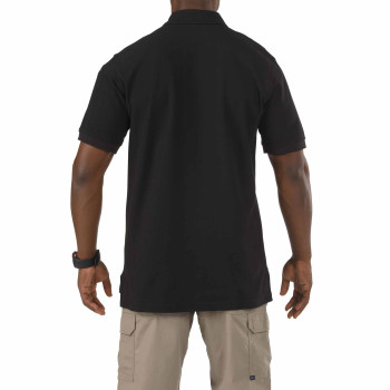 Back view of 5.11 SS Utility Polo showing professional tactical styling and regular fit. | Black