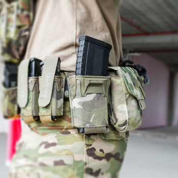 Agilite Pincer Single Multi-Caliber Mag Pouch on battle belt