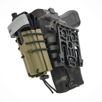 True North Concepts T-Mount holster mount attached to Safariland holster holding tourniquet for quick access
