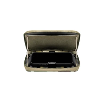 Agilite Battleshell 8019MTC1SZ Multicam interior view open with smartphone loaded in floating mount showing full screen visibility