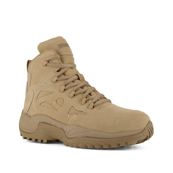 Reebok Rapid Response RB8694 Desert Tan front angle view showing lace up front and composite toe