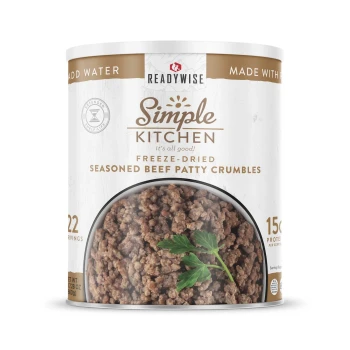 ReadyWise Simple Kitchen #10 Can Freeze-Dried Seasoned Beef Patty Crumbles