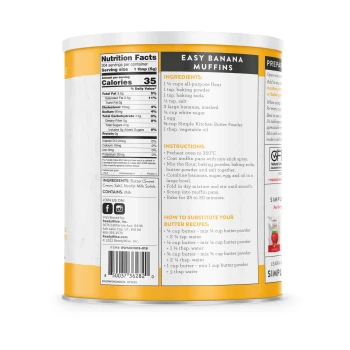 Simple Kitchen Can of Dehydrated Butter (204 Servings)