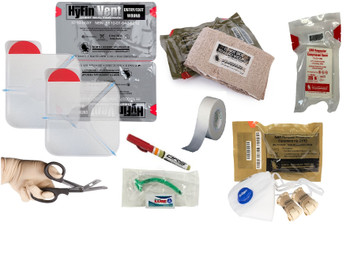 Sucking Chest Wound Re-Supply Kit w/Hyfin Vent Chest Seal Twin Pack
