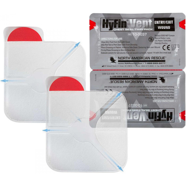 North American Rescue Hyfin Vent Chest Seal Twin Pack