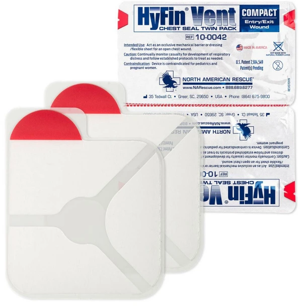 North American Rescue HyFin Vent Compact Chest Seal Twin Pack