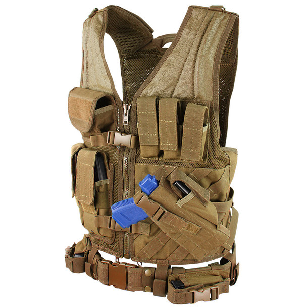 Condor Cross Draw Vest Coyote Brown