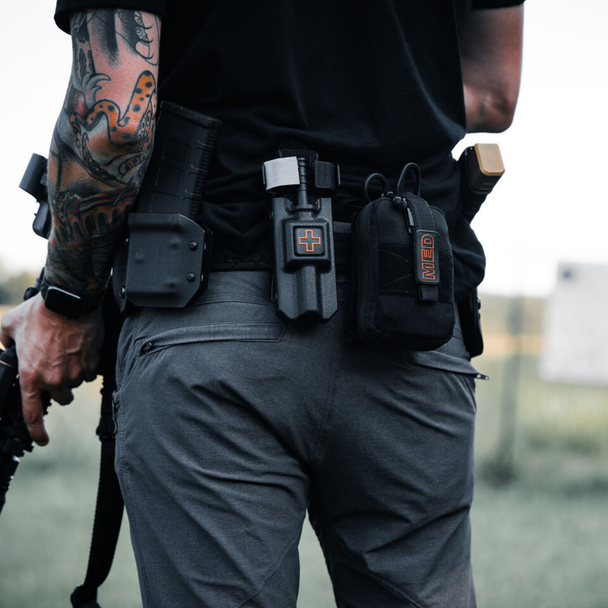 Rigid Tourniquet Case mounted on belt