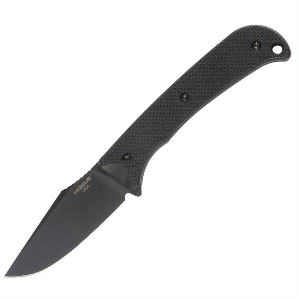 Extrak Fixed Blade -  3.3" Clip Point Blade (Black Cerakote, Solid Black G10)