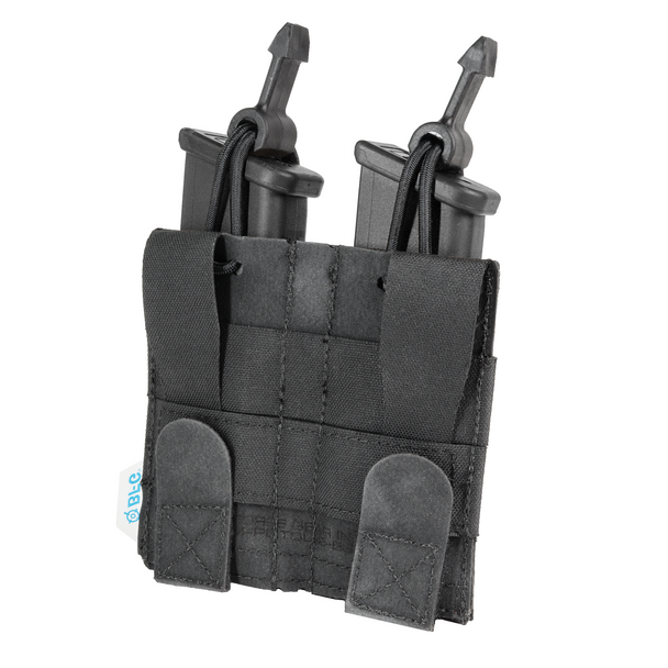 Blue Force Gear Double Pistol MAG NOW Pouch black back view showing Helium Whisper MOLLE attachment