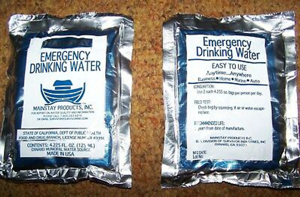 Emergency Water Packets (60) 4.224 oz Per Case SIW-60